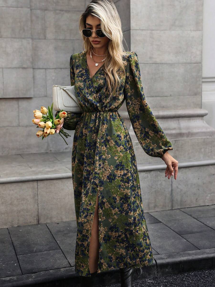 Maxi wikkeljurk dames met bloemenprint - afbeelding 6