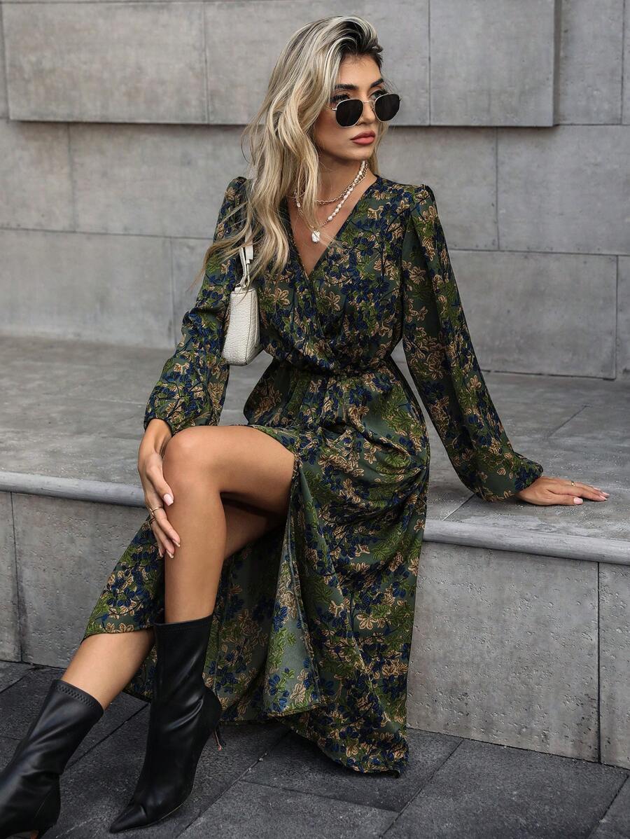 Maxi wikkeljurk dames met bloemenprint - afbeelding 7