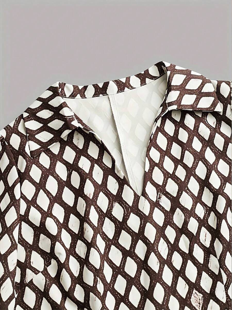 Midi jurk dames met ruitprint - afbeelding 5
