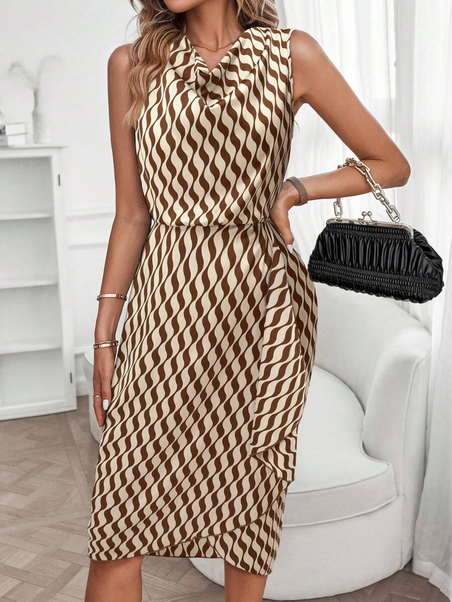 Geprinte midi jurk dames - afbeelding 12