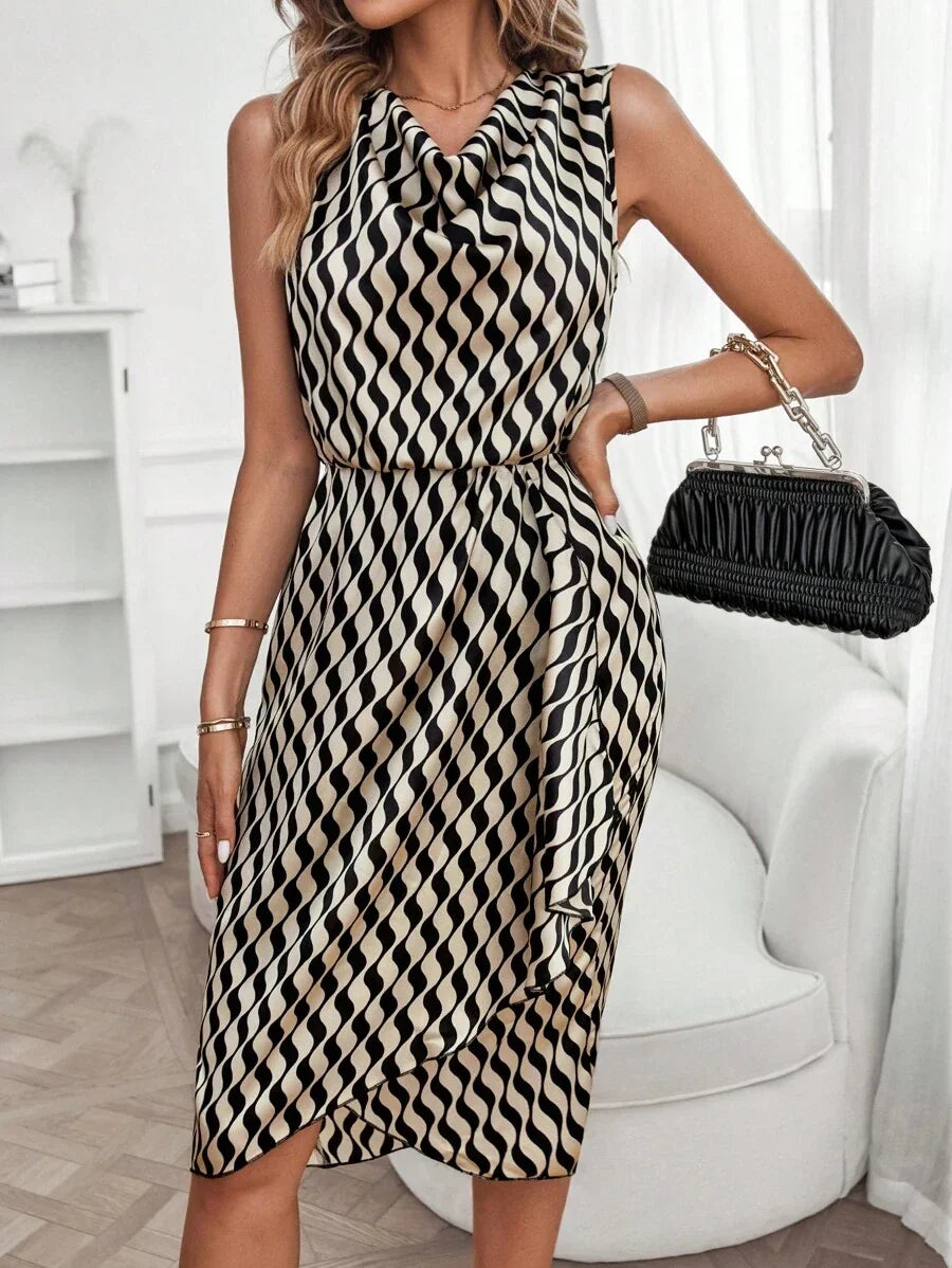 Geprinte midi jurk dames - afbeelding 4