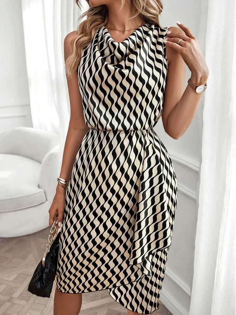 Geprinte midi jurk dames - afbeelding 5
