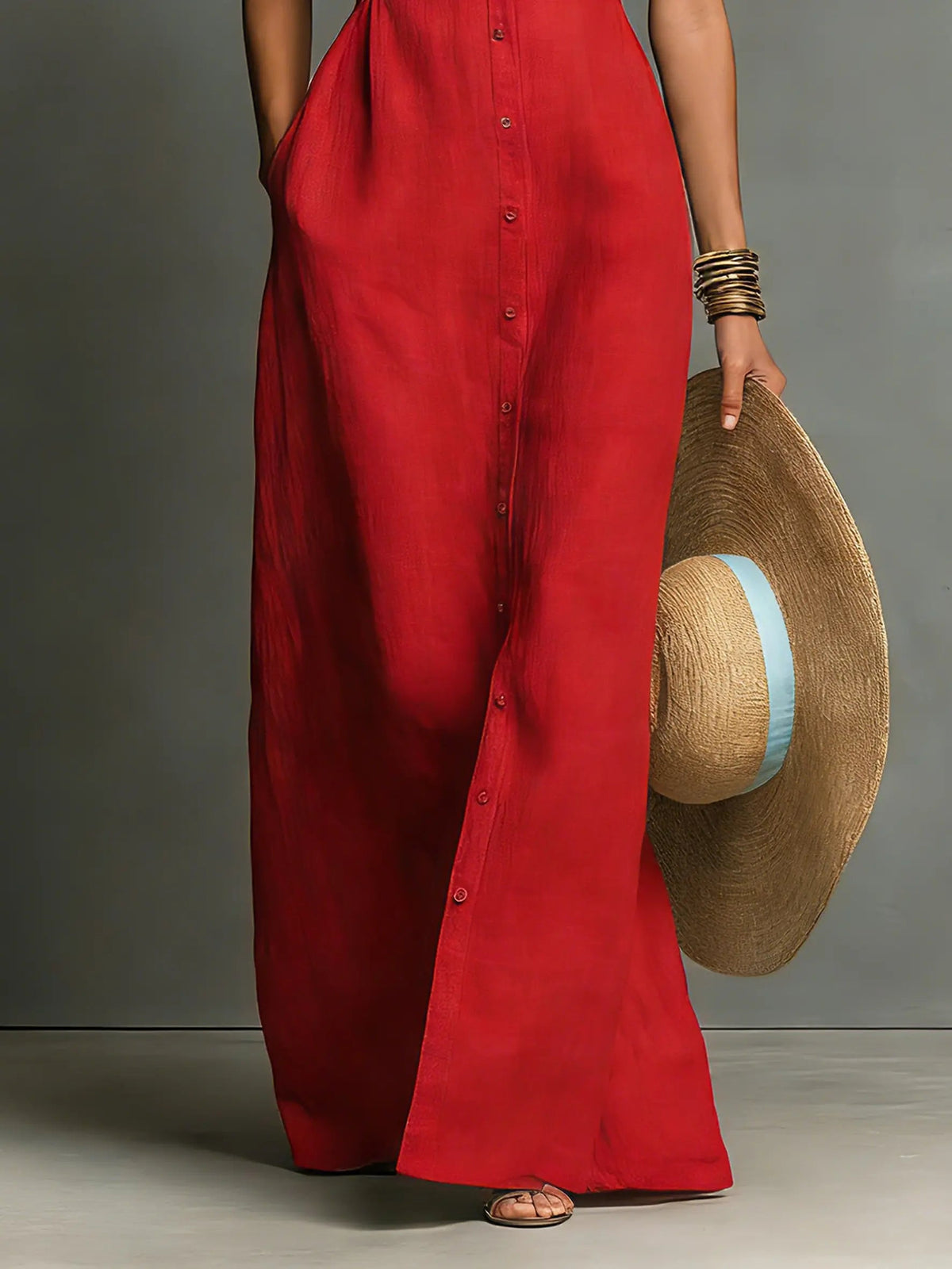Mouwloze maxi blousejurk dames - afbeelding 6