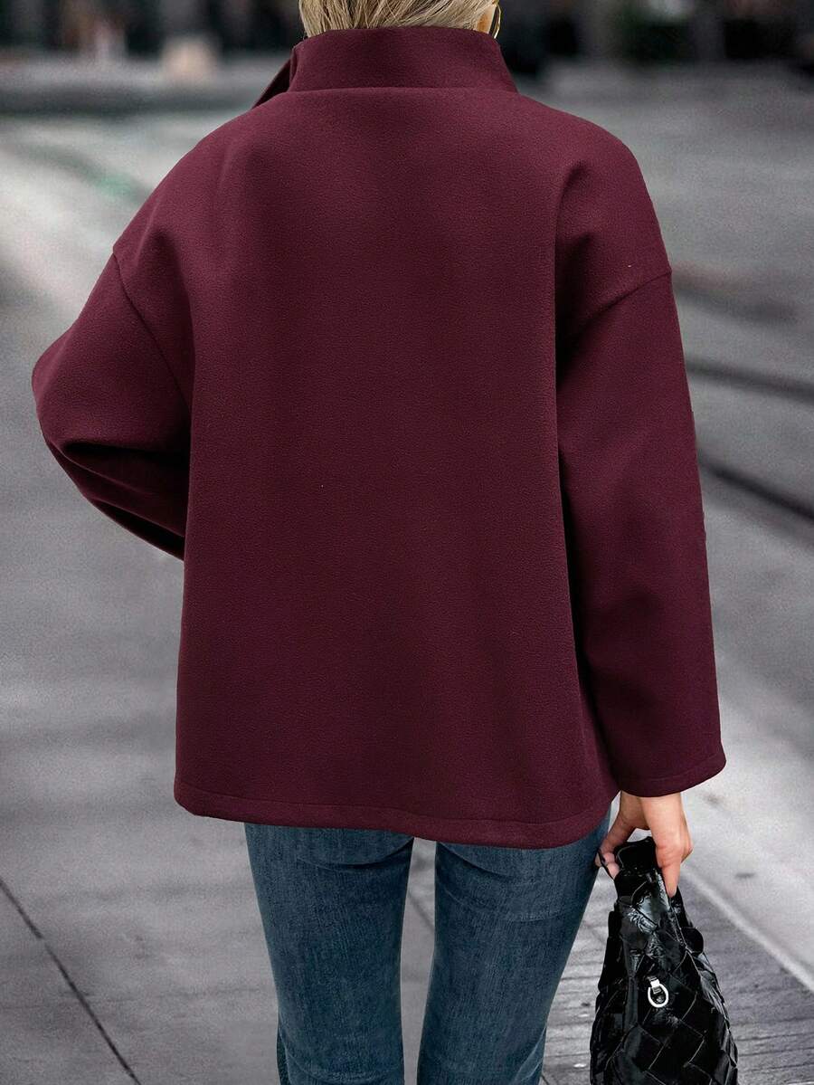 Asymmetrische jas dames met opstaande kraag - afbeelding 5