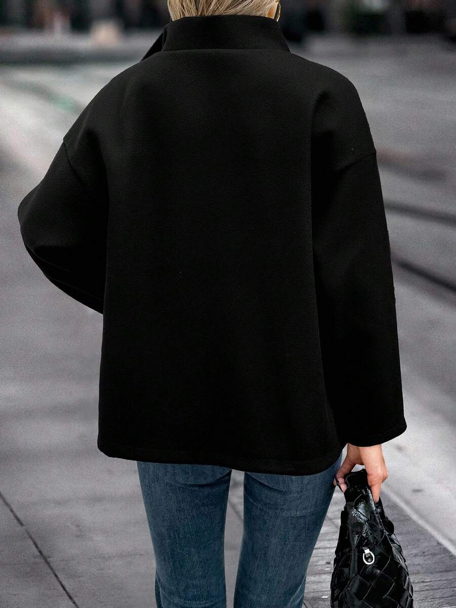 Asymmetrische jas dames met opstaande kraag - afbeelding 8
