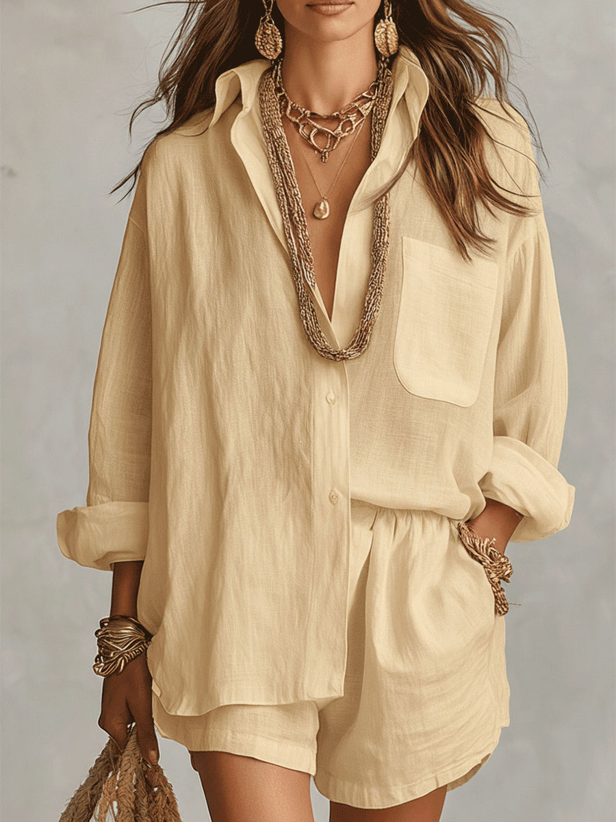 Oversized co-ord set dames, geel - afbeelding 4