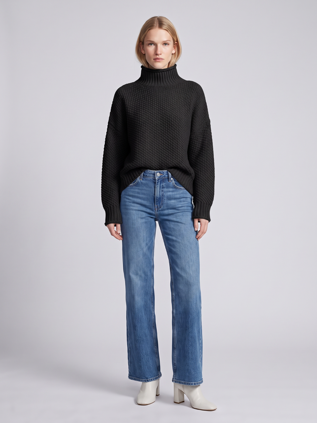 Oversized coltrui dames, Zwart - afbeelding 2