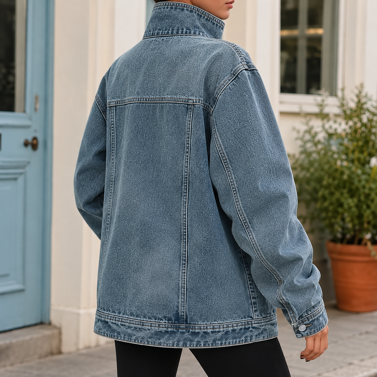 Oversized denim jas dames - afbeelding 2