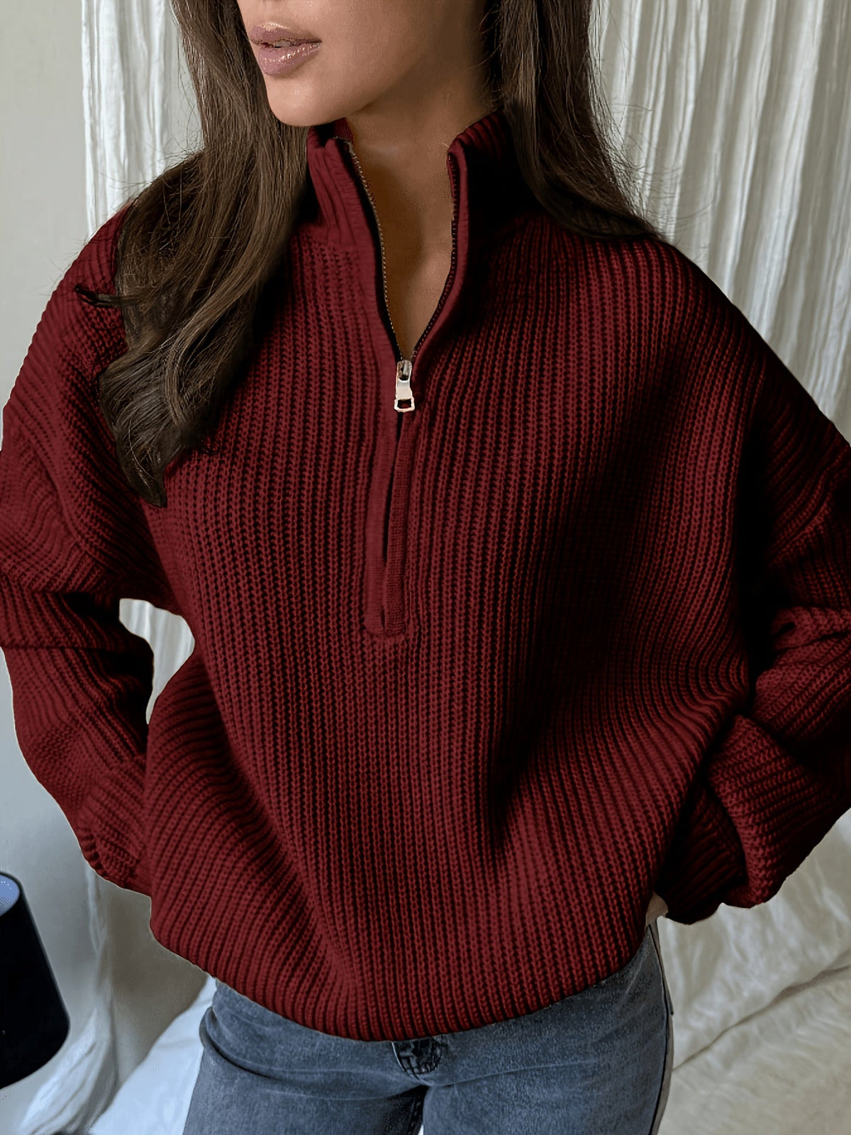 Half zip trui dames - afbeelding 3