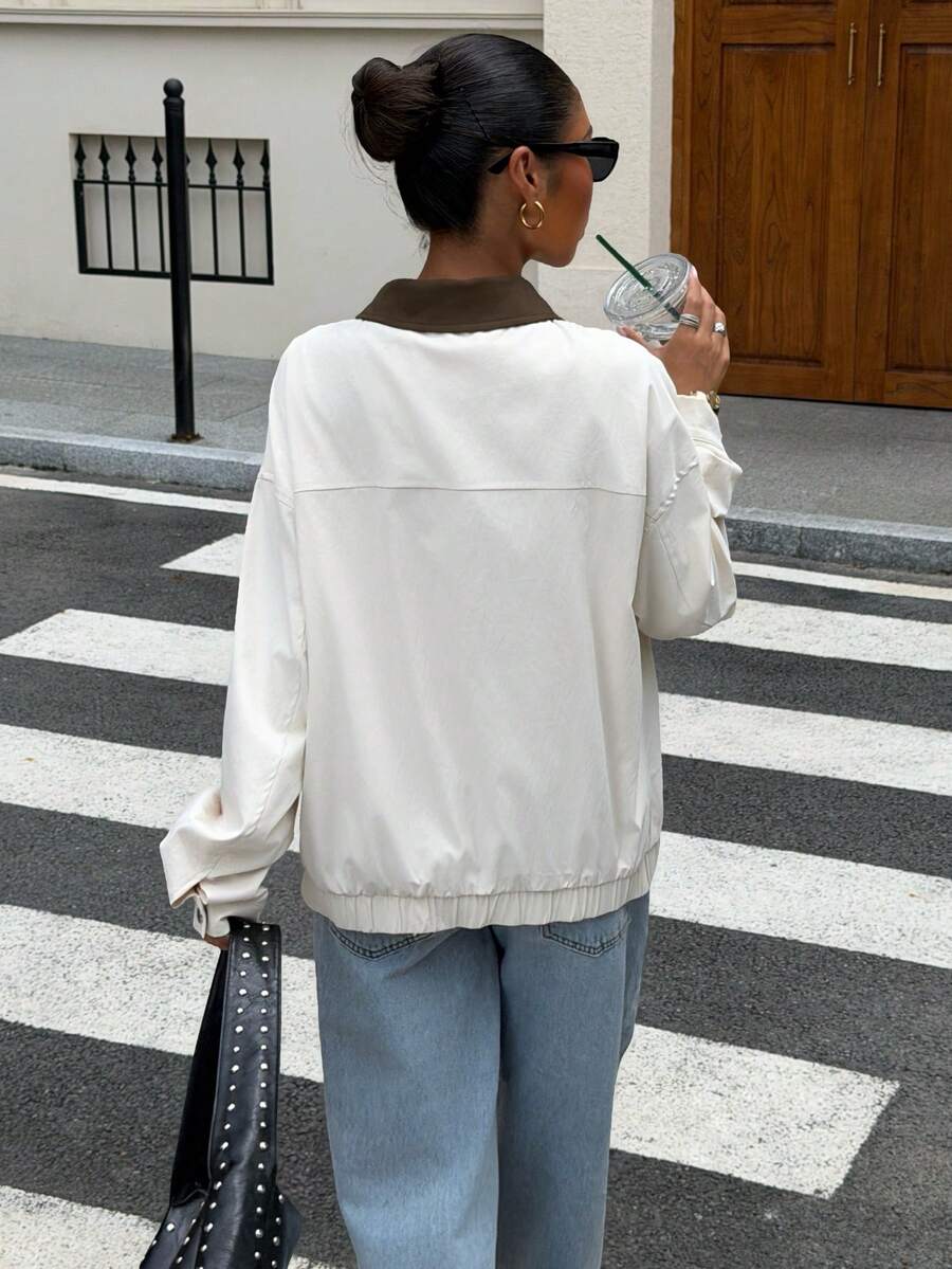 Oversized imitatieleren jas dames - afbeelding 18