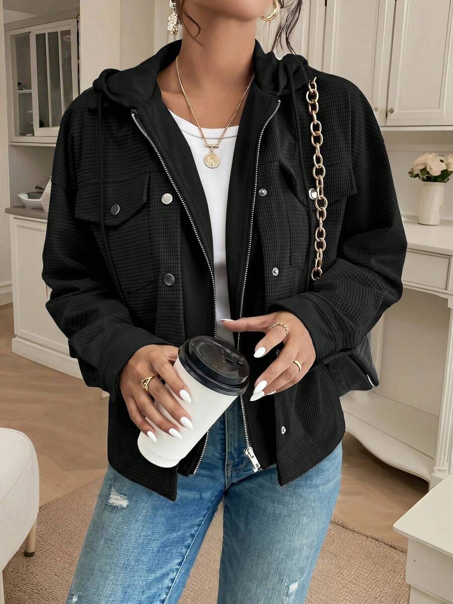 Oversized jas dames met capuchon - afbeelding 11