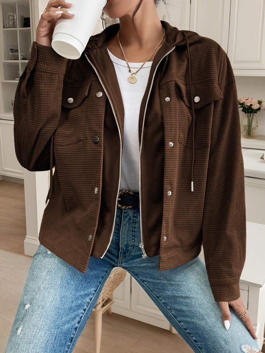 Oversized jas dames met capuchon - afbeelding 15