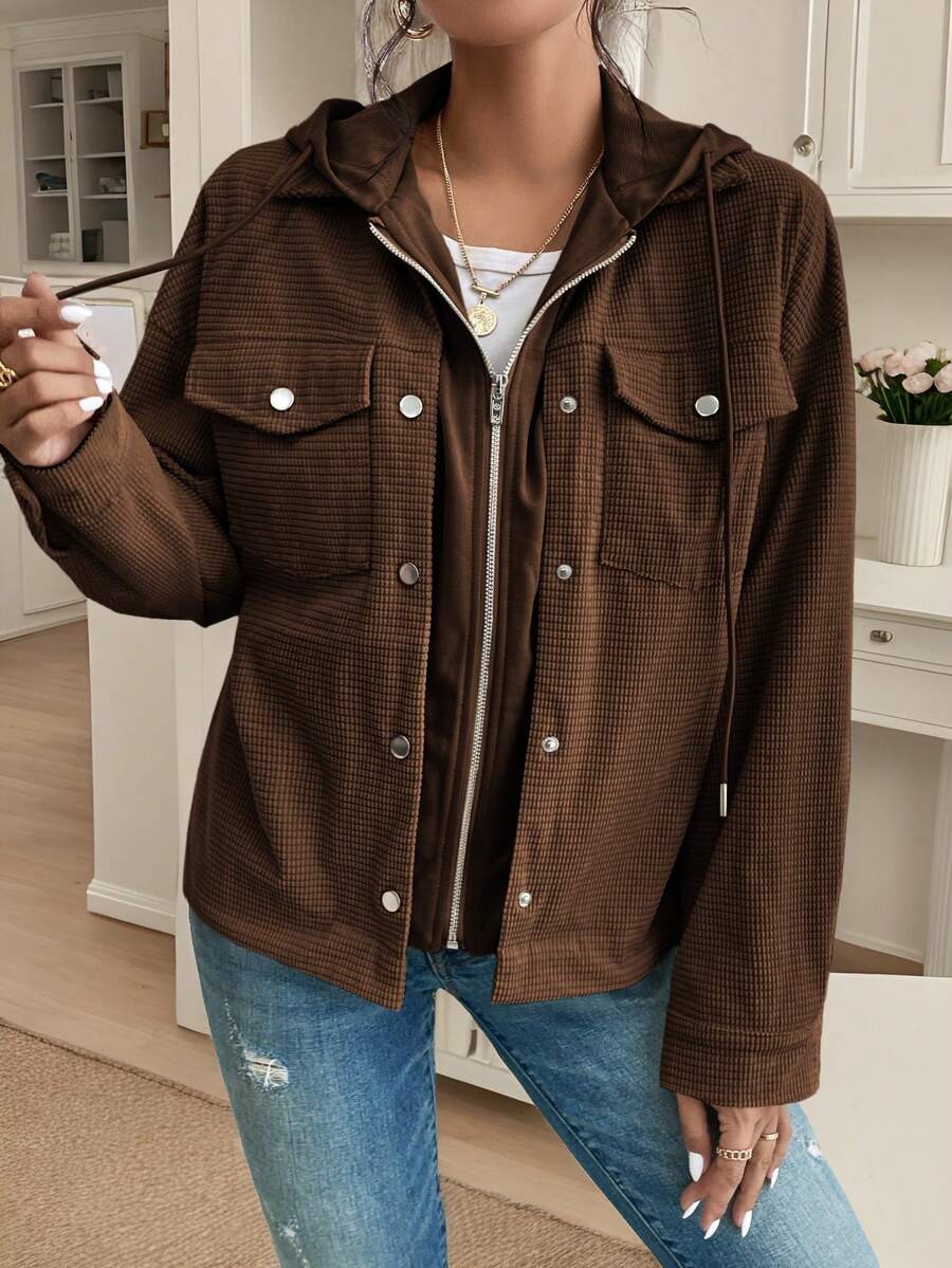 Oversized jas dames met capuchon - afbeelding 17