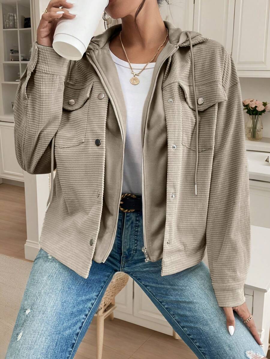 Oversized jas dames met capuchon - afbeelding 3