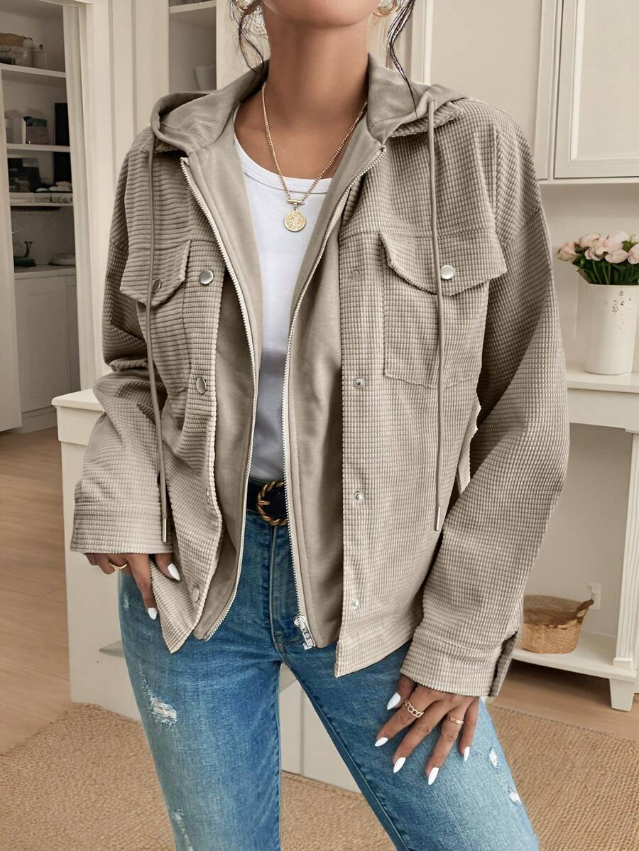 Oversized jas dames met capuchon - afbeelding 4