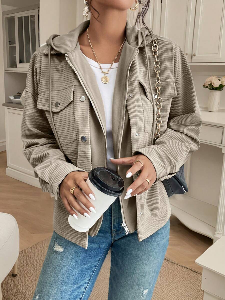 Oversized jas dames met capuchon - afbeelding 5