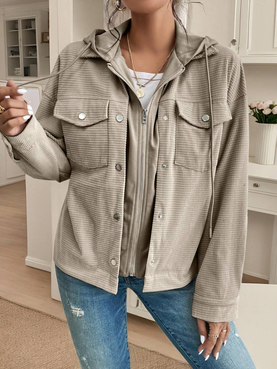 Oversized jas dames met capuchon - afbeelding 6