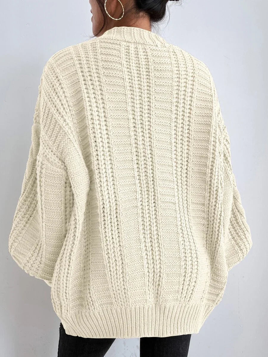 Oversized kabelgebreid vest dames - afbeelding 2