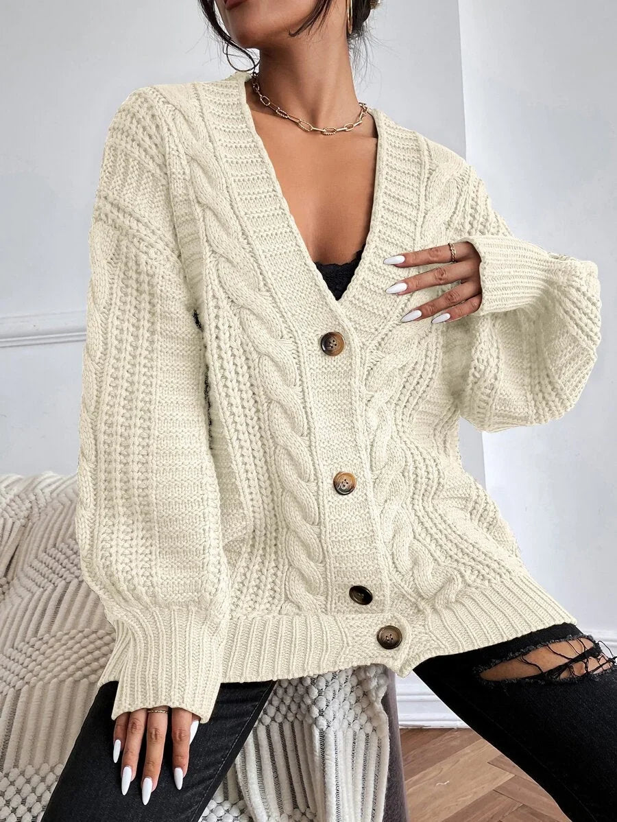 Oversized kabelgebreid vest dames - afbeelding 4