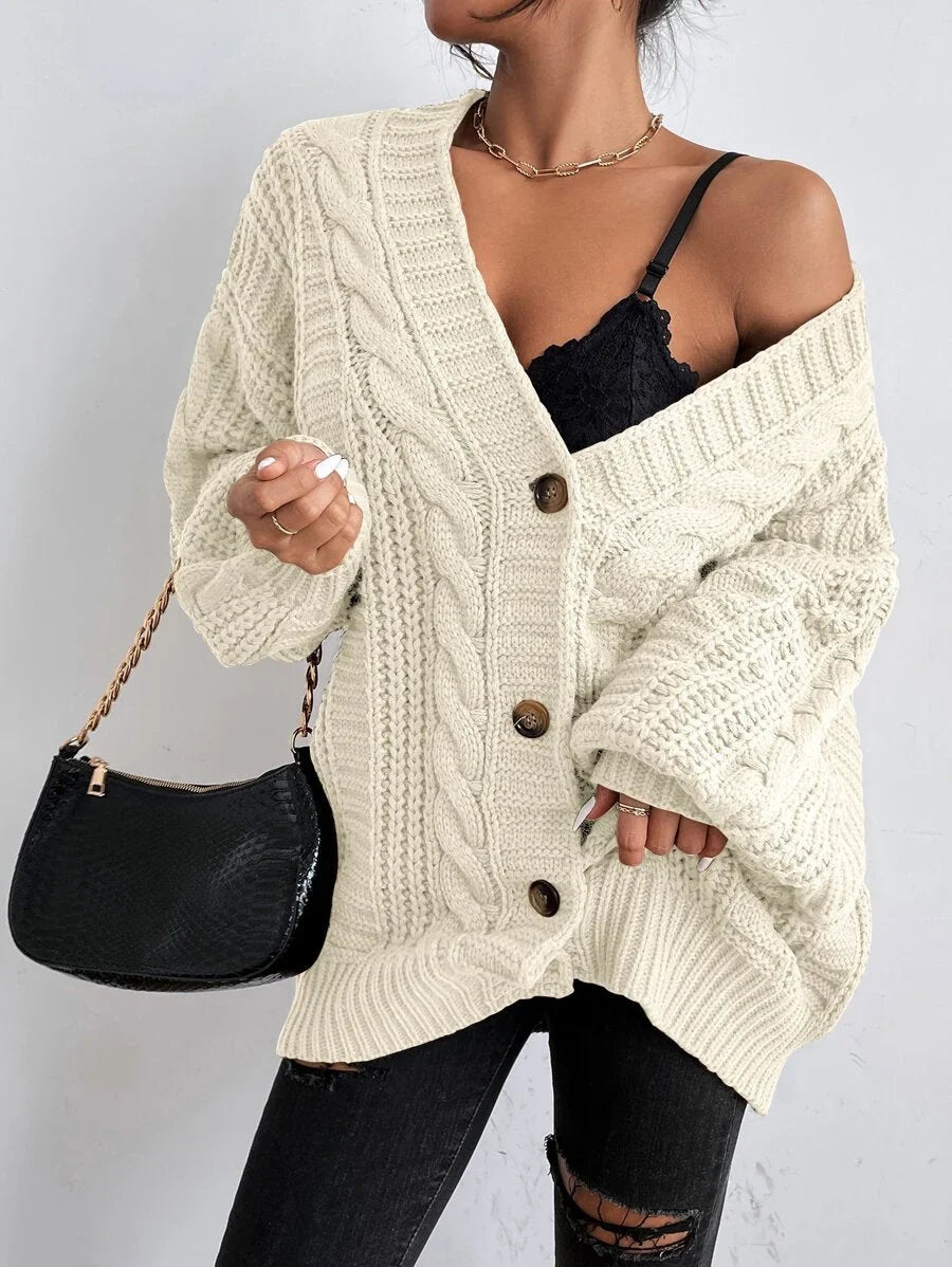 Oversized kabelgebreid vest dames - afbeelding 5