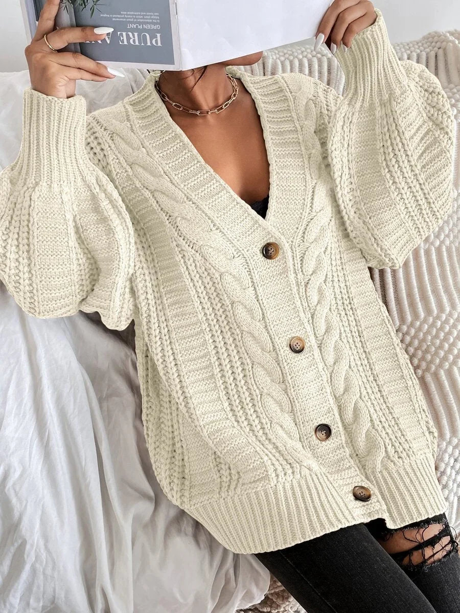 Oversized kabelgebreid vest dames - afbeelding 6