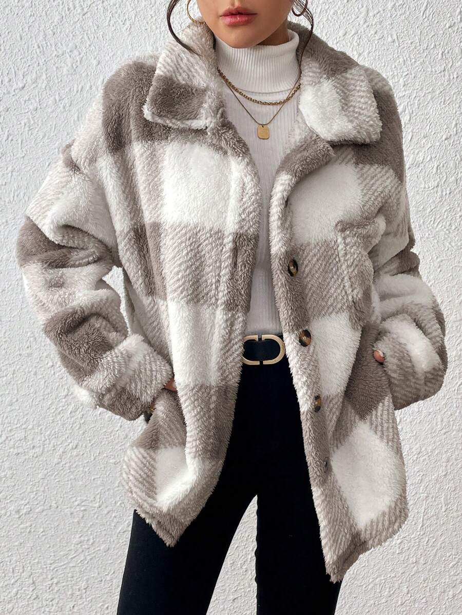 Oversized teddy shacket dames - afbeelding 12