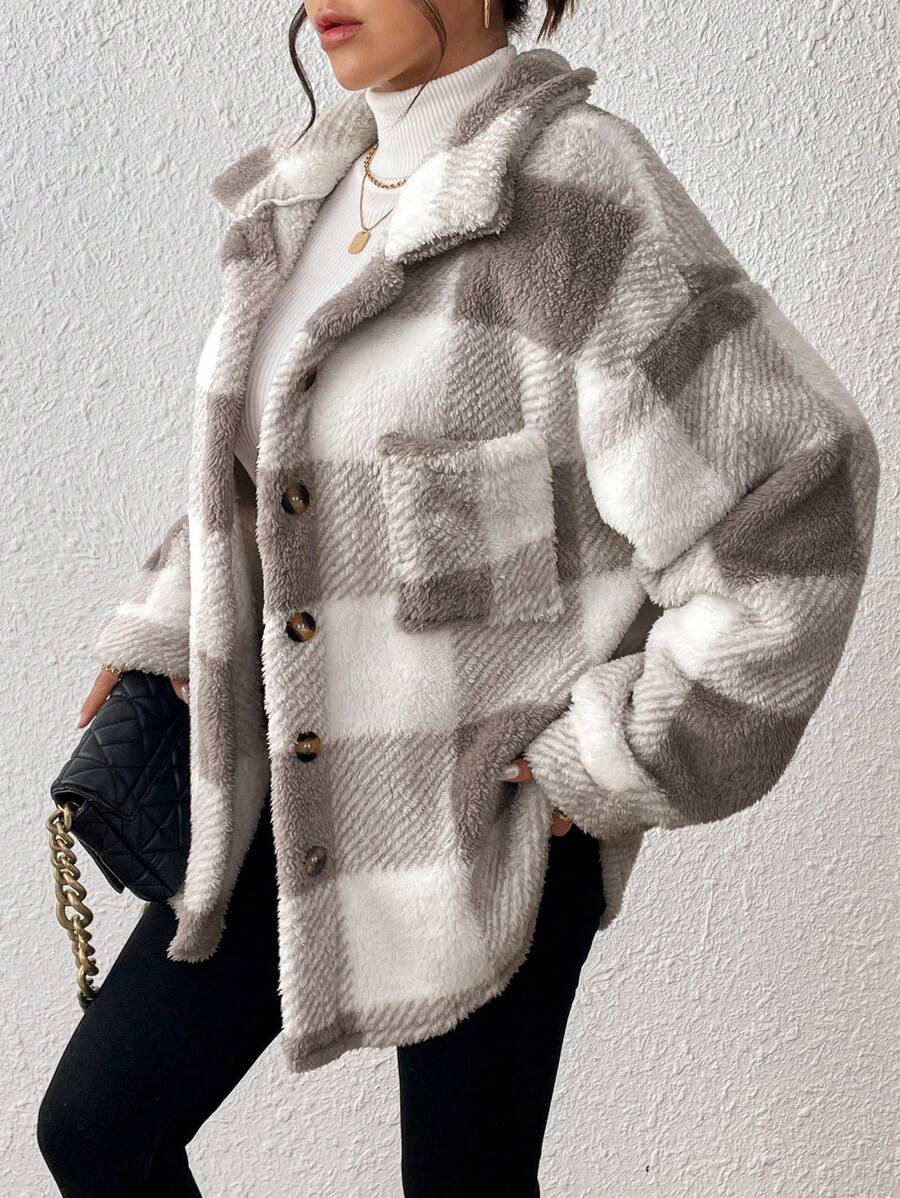 Oversized teddy shacket dames - afbeelding 13