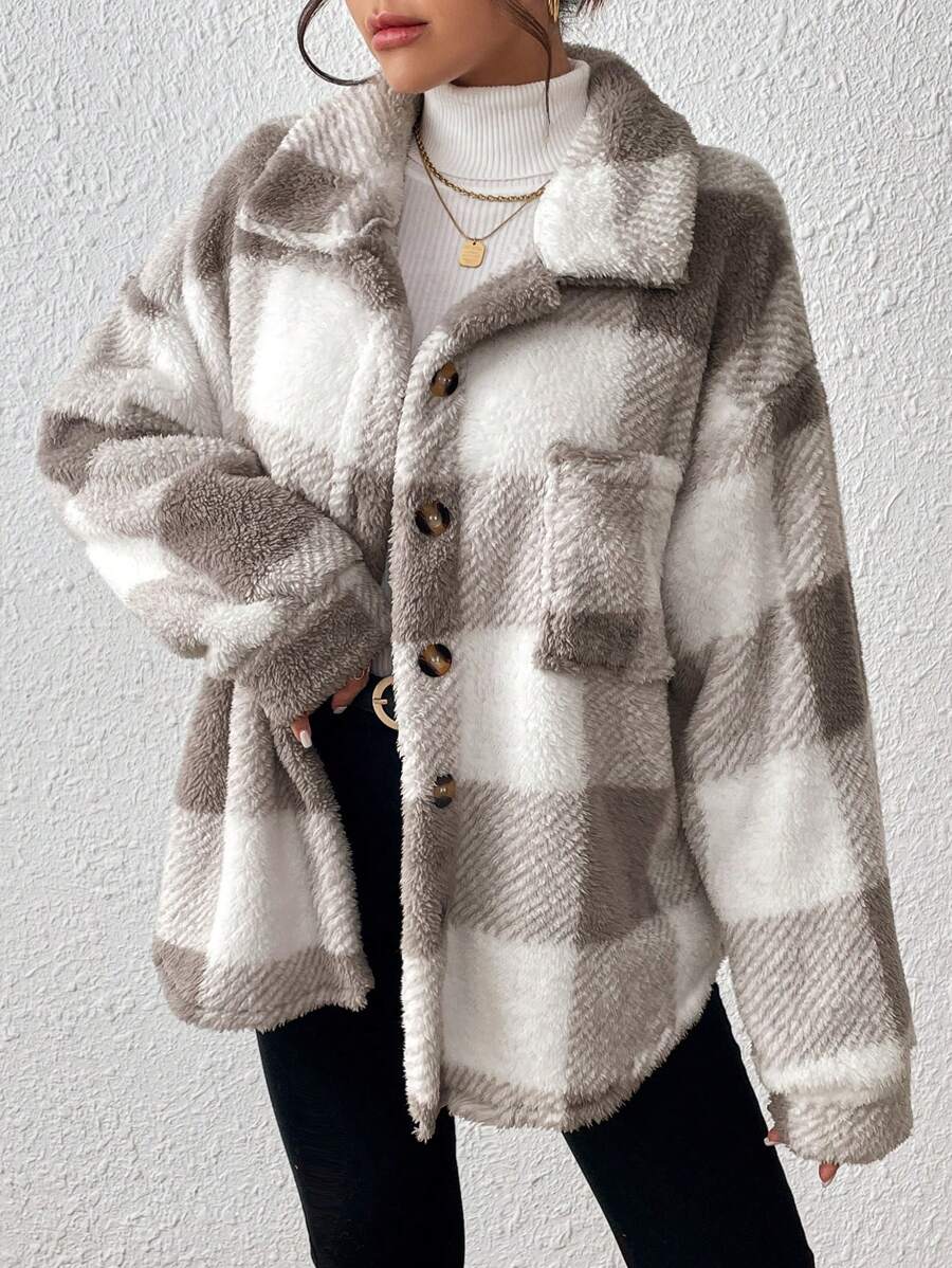 Oversized teddy shacket dames - afbeelding 14