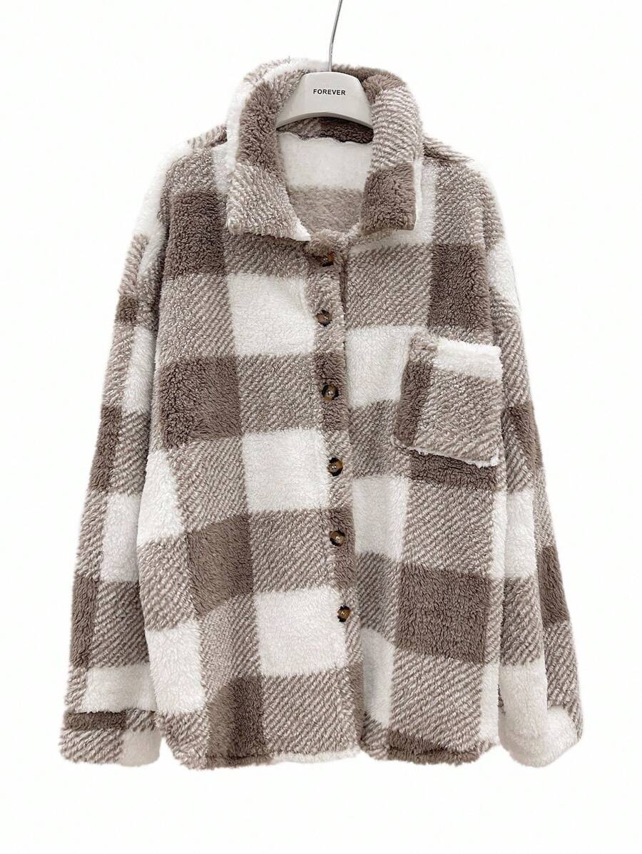 Oversized teddy shacket dames - afbeelding 15