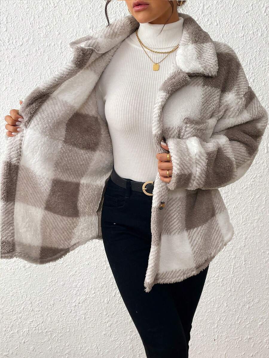 Oversized teddy shacket dames - afbeelding 16