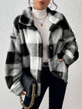 Oversized teddy shacket dames, Zwart-wit - afbeelding 17