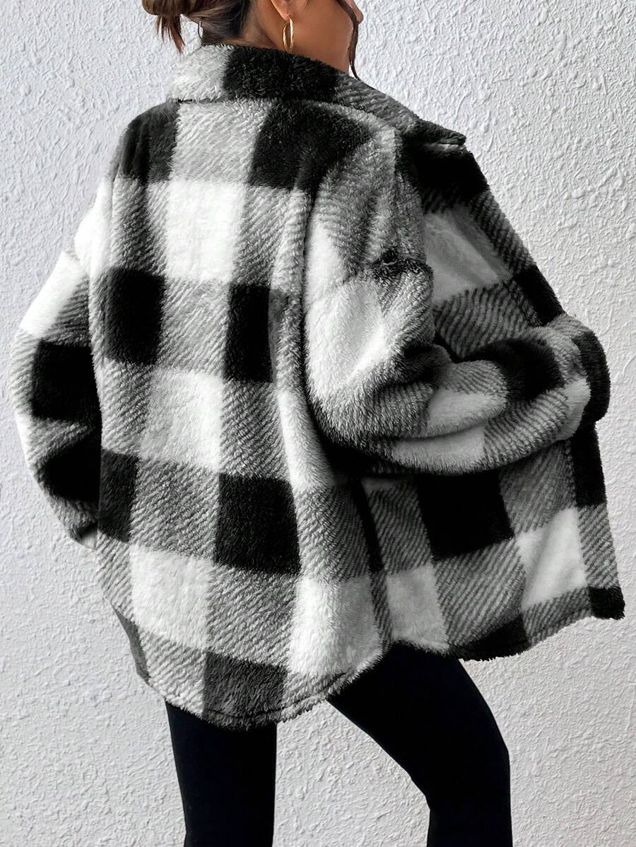 Oversized teddy shacket dames - afbeelding 18