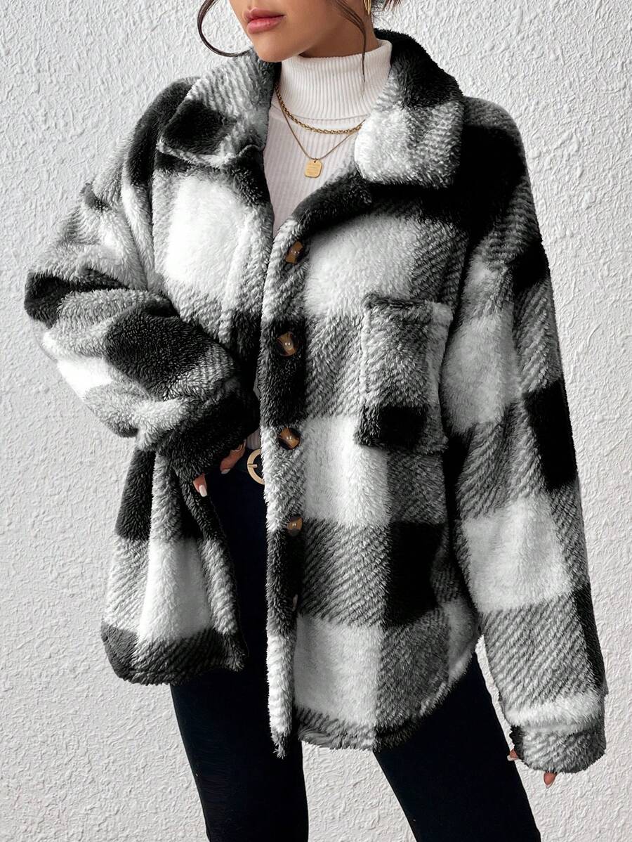 Oversized teddy shacket dames - afbeelding 20