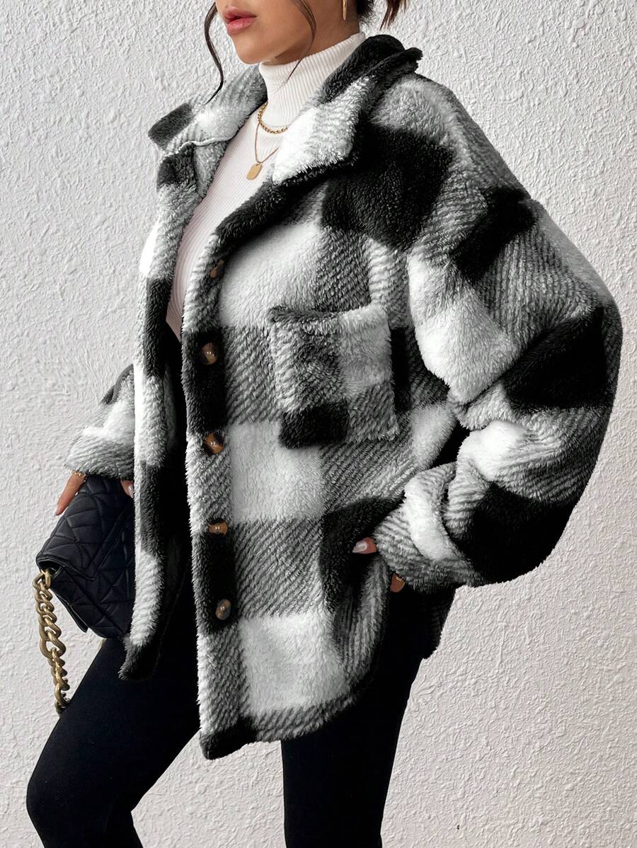 Oversized teddy shacket dames - afbeelding 21