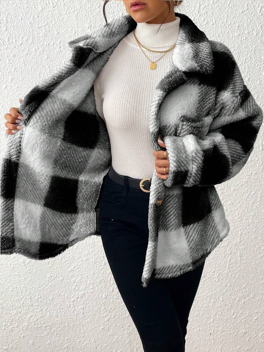 Oversized teddy shacket dames - afbeelding 23