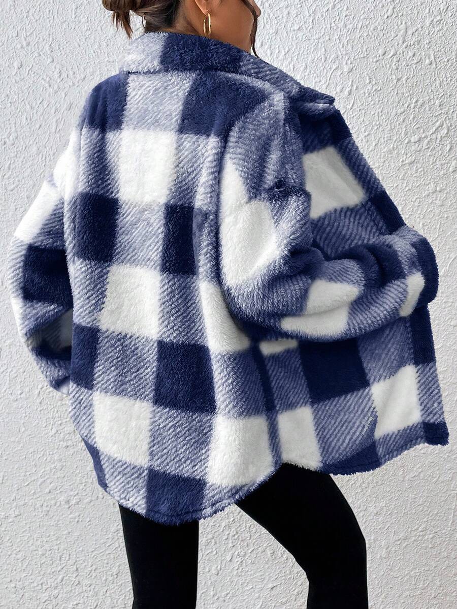 Oversized teddy shacket dames - afbeelding 25
