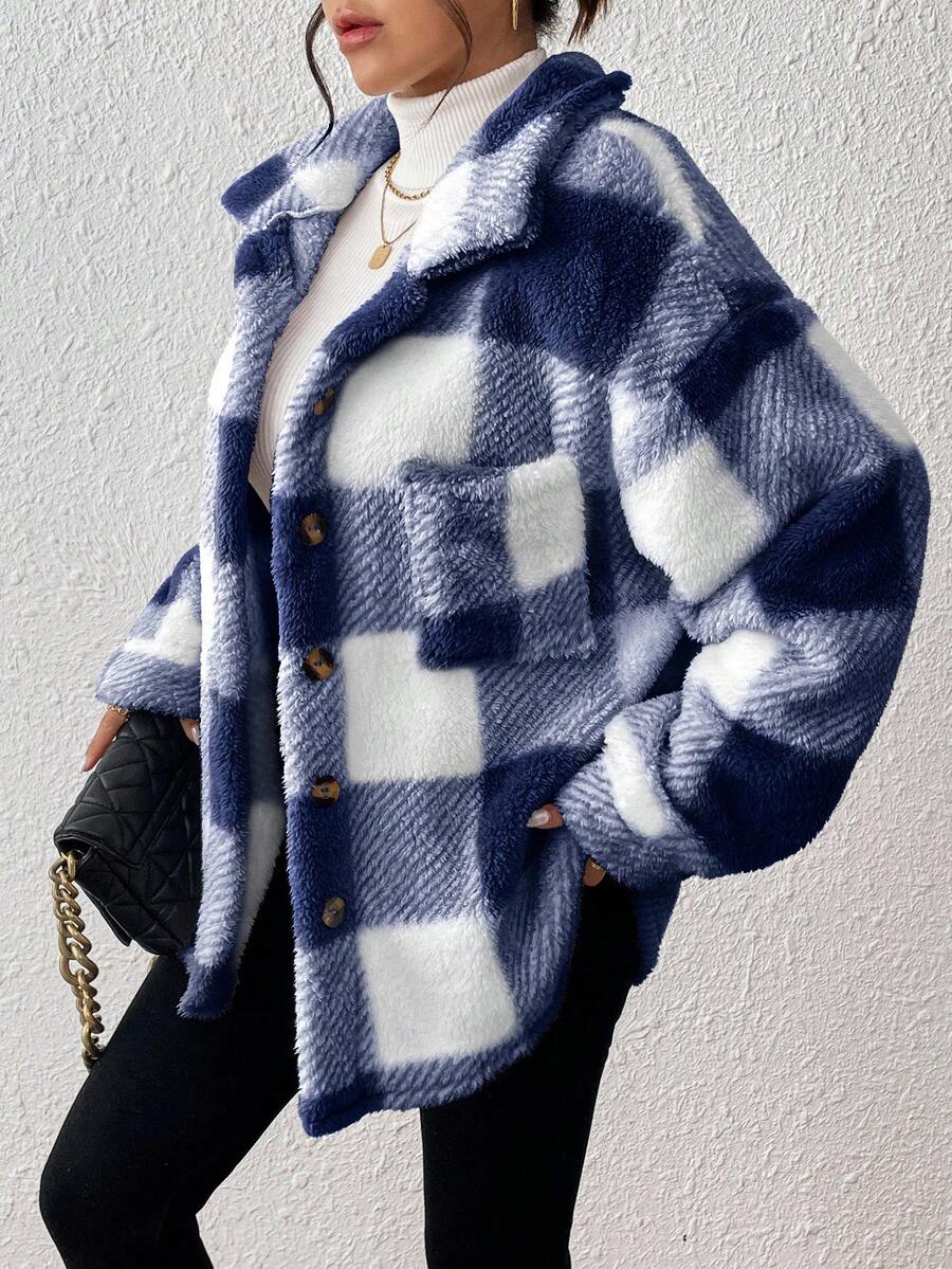 Oversized teddy shacket dames - afbeelding 26