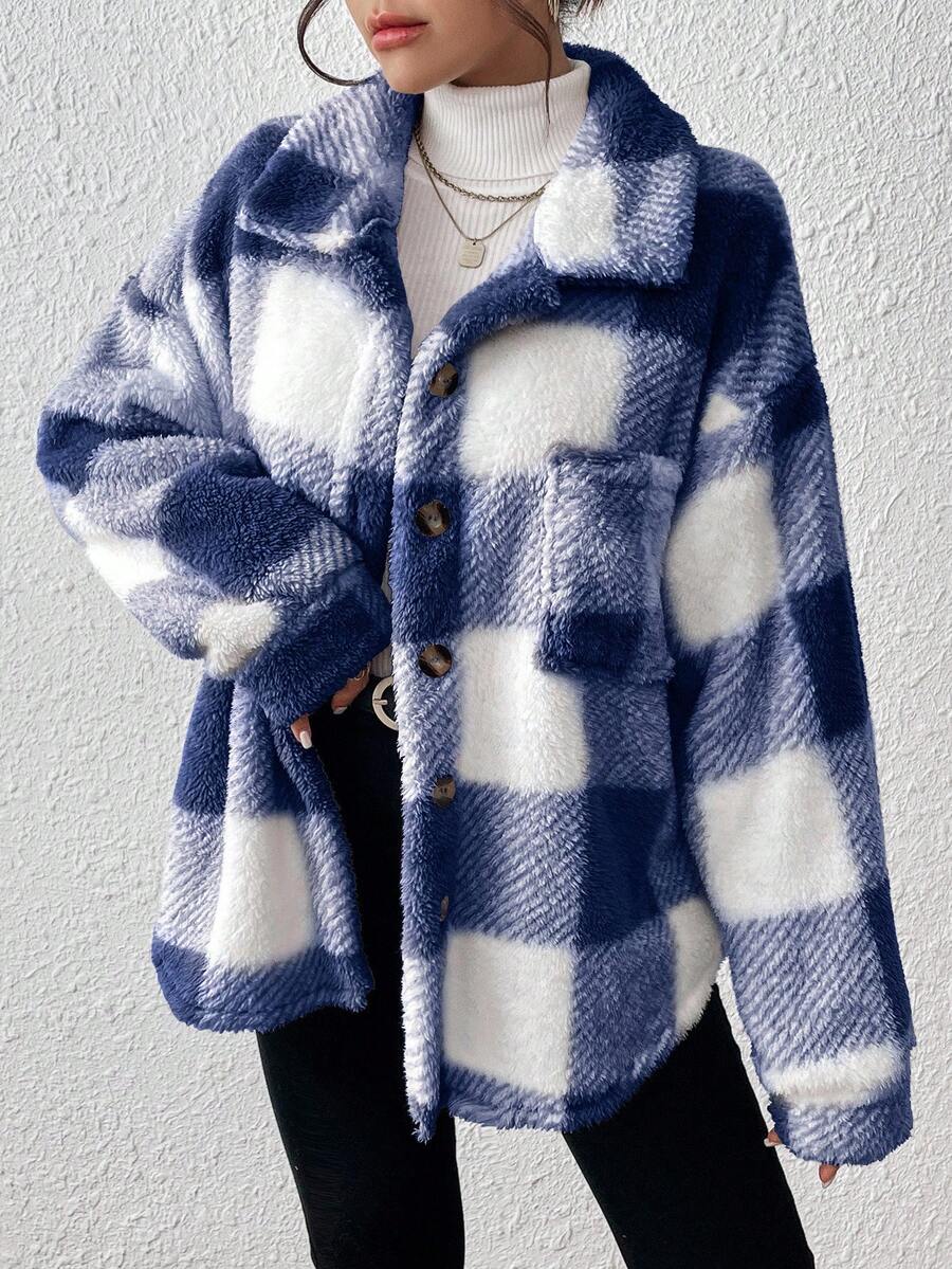 Oversized teddy shacket dames - afbeelding 27
