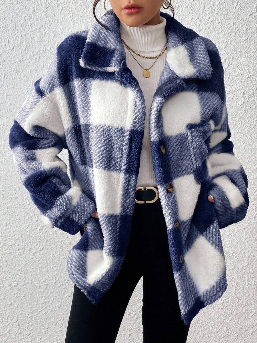 Oversized teddy shacket dames - afbeelding 28