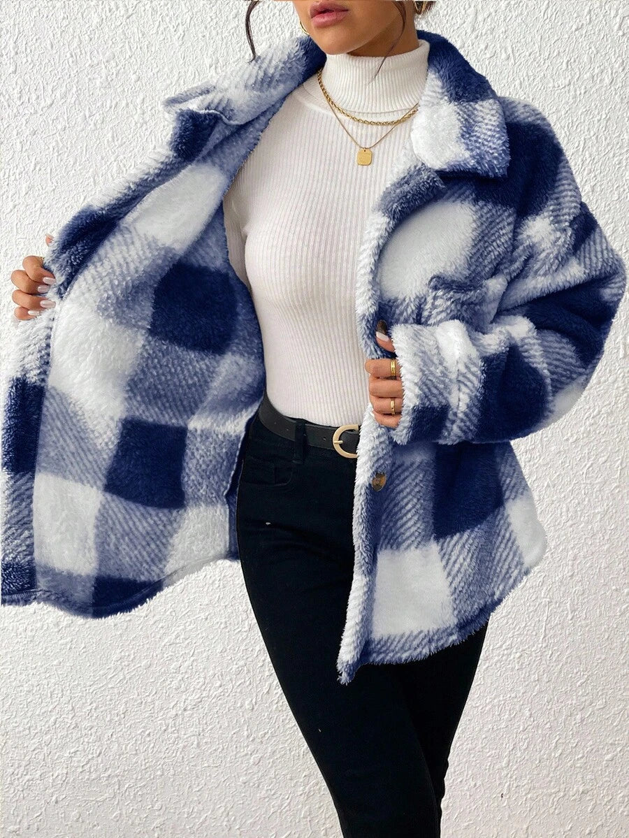 Oversized teddy shacket dames - afbeelding 30