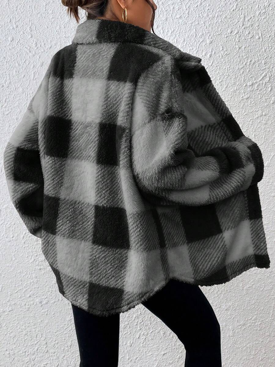 Oversized teddy shacket dames - afbeelding 32