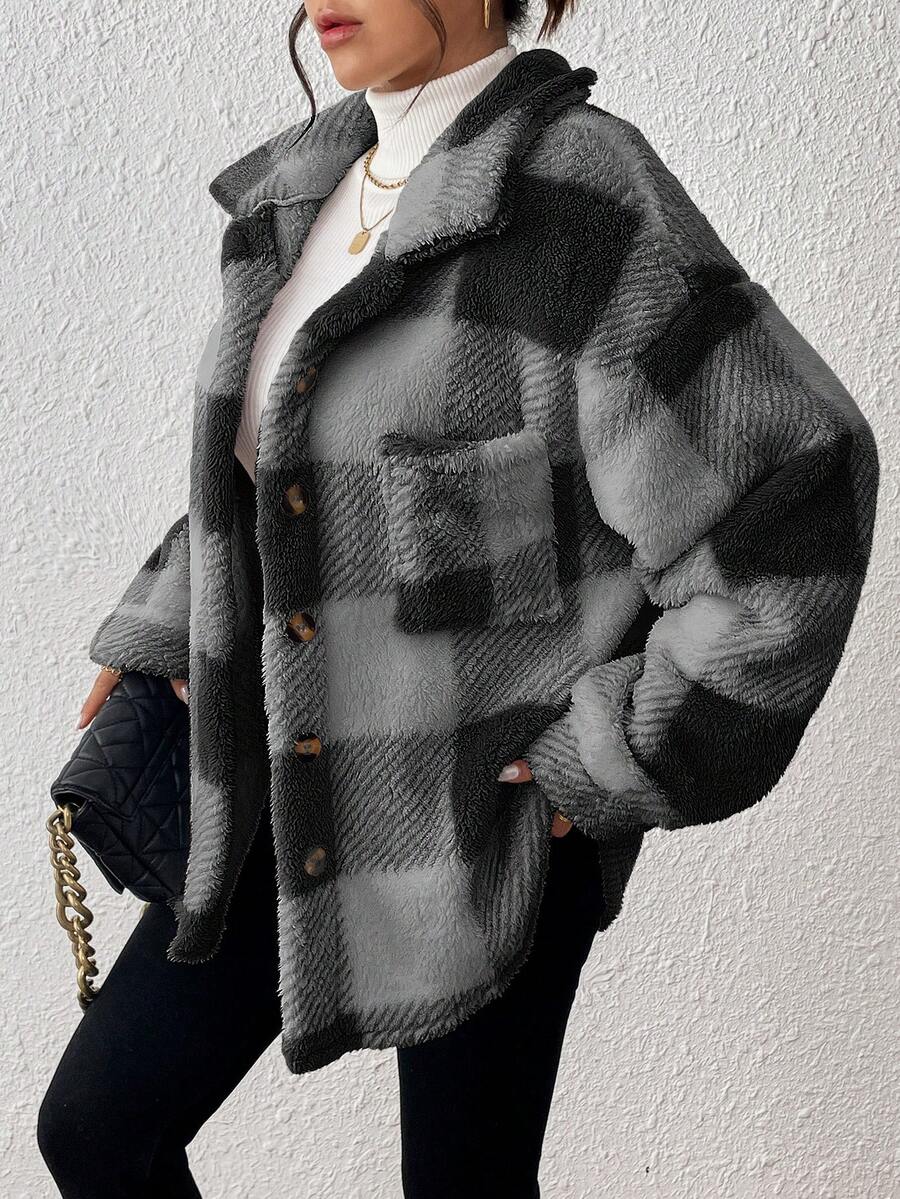 Oversized teddy shacket dames - afbeelding 36