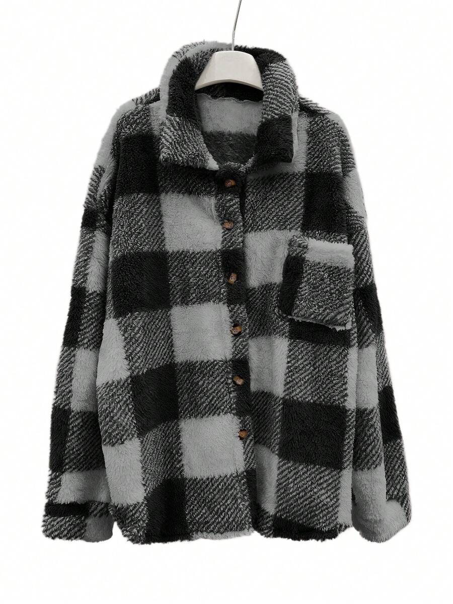 Oversized teddy shacket dames - afbeelding 37