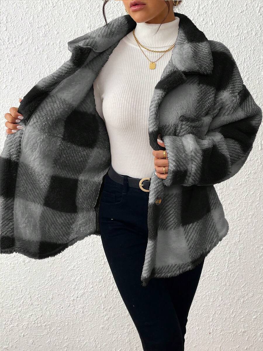 Oversized teddy shacket dames - afbeelding 38