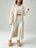 Pluizig lang vest dames, Beige - afbeelding 1