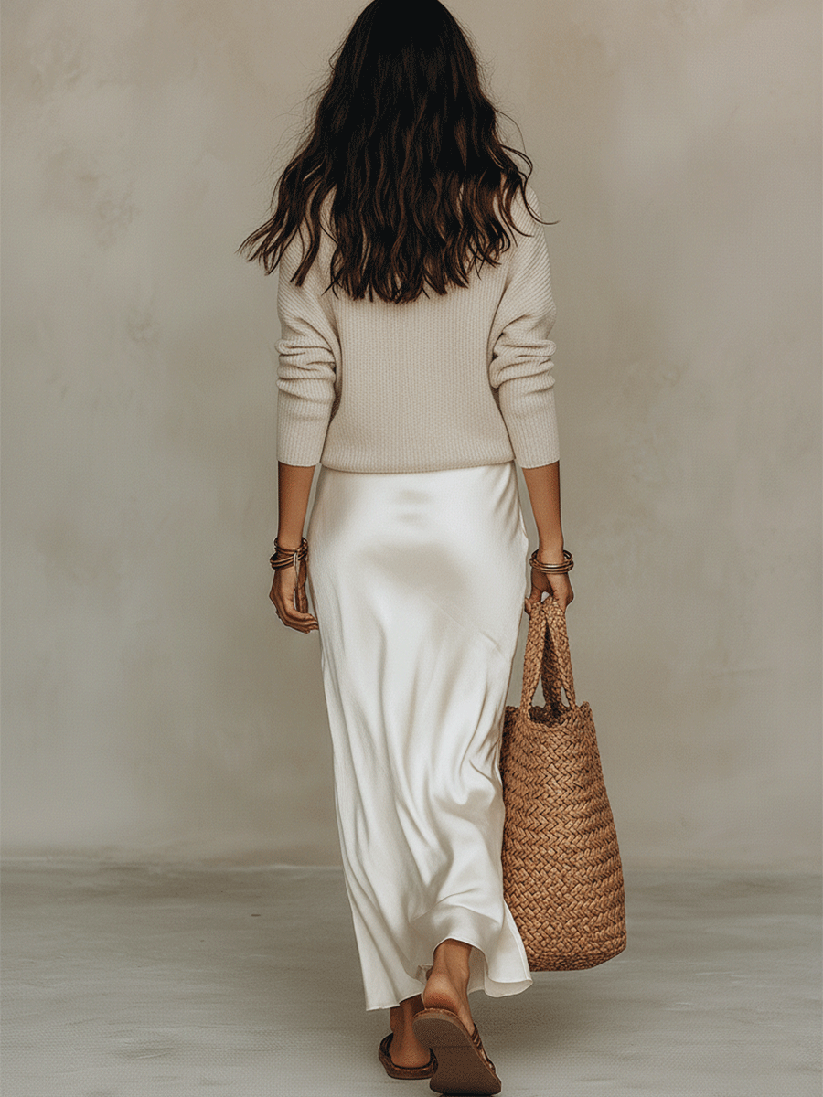 Satijnen co-ord set dames - afbeelding 2