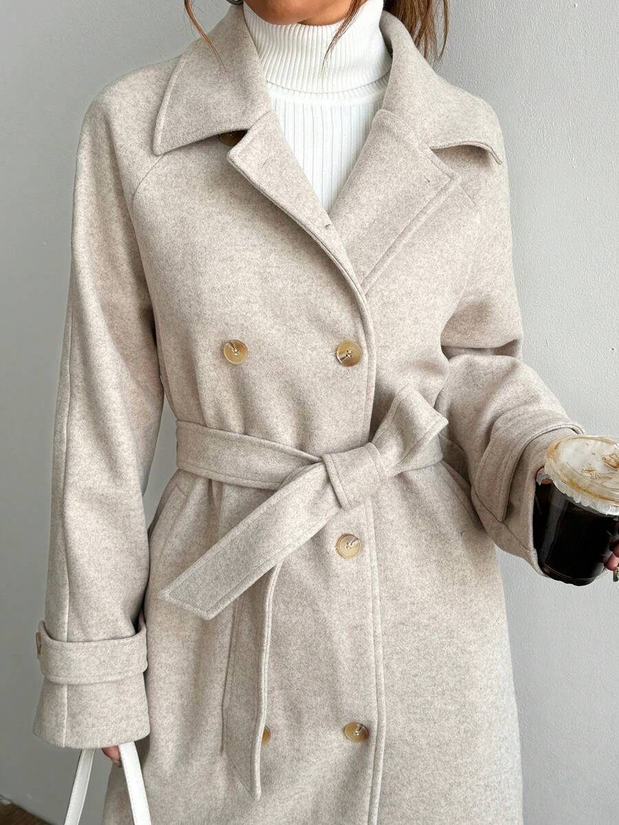 Lange trenchcoat dames met ceintuur - afbeelding 6