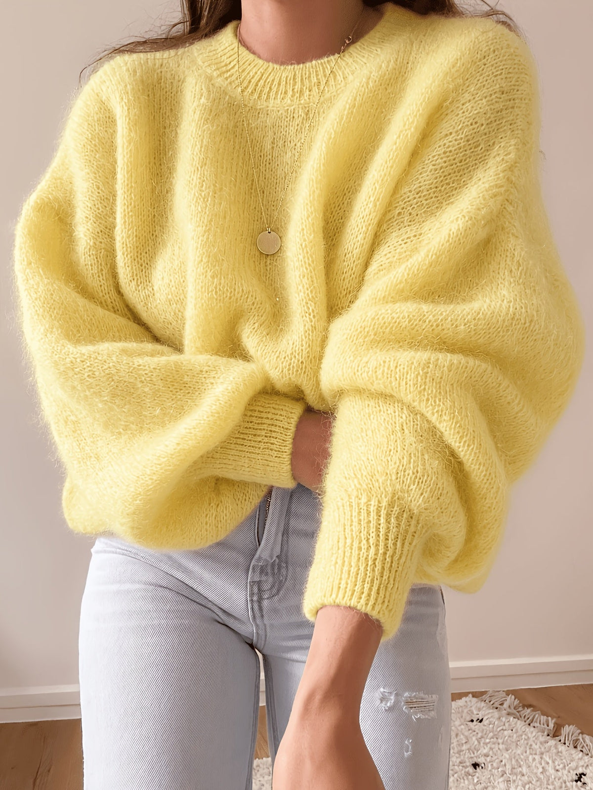 Fluffy oversized trui dames - afbeelding 3