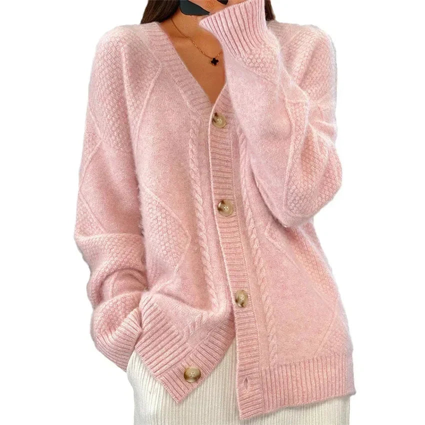 V-hals cardigan dames met knopen - afbeelding 9