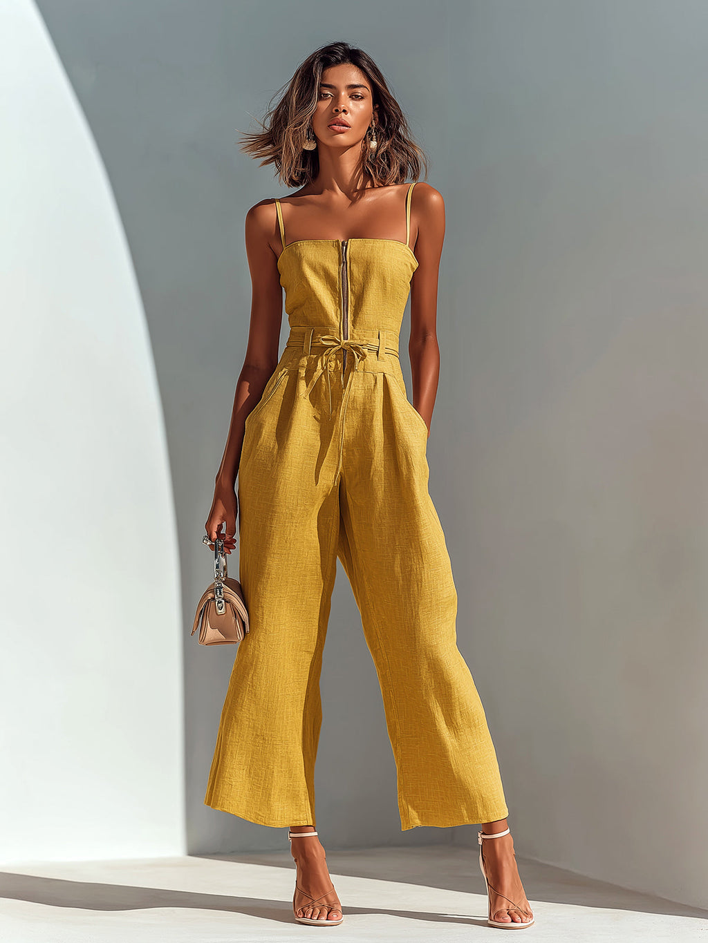 Wijde cropped jumpsuit dames - afbeelding 3